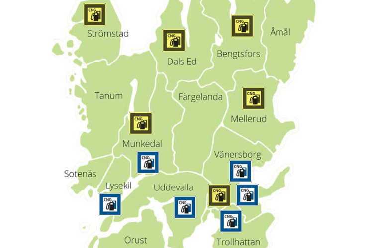 Karta tankställen biogas 2018